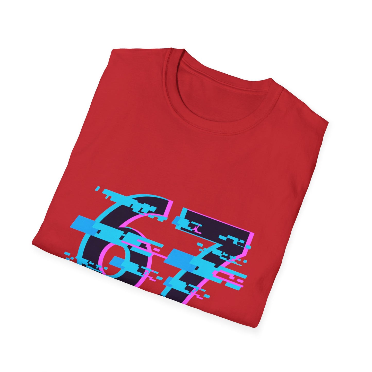 6 7 Glitch Meme T-Shirt – Neon Cyber Streetwear Graphic Tee