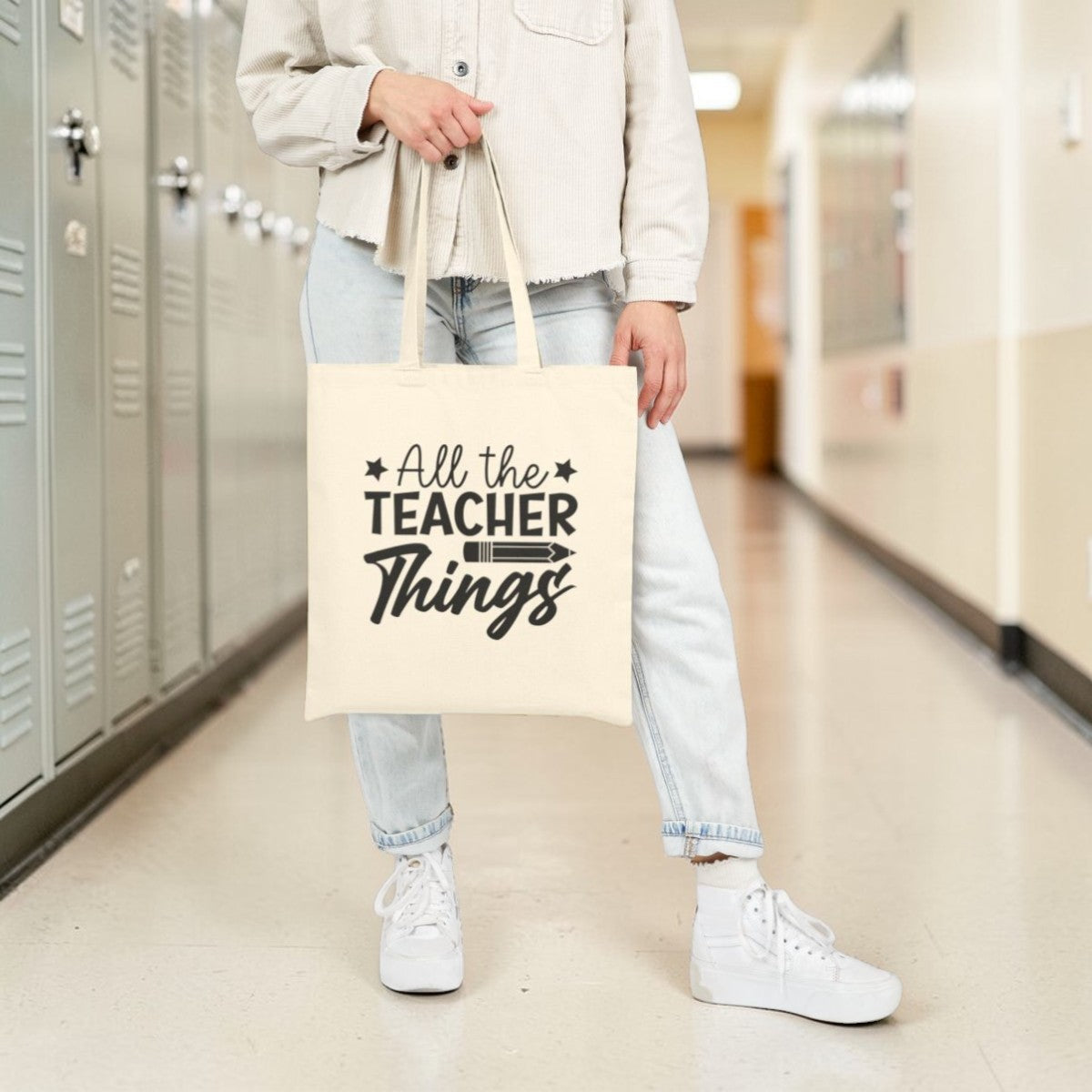 Teacher Tote Bag – All the Teacher Things Canvas Classroom Bag