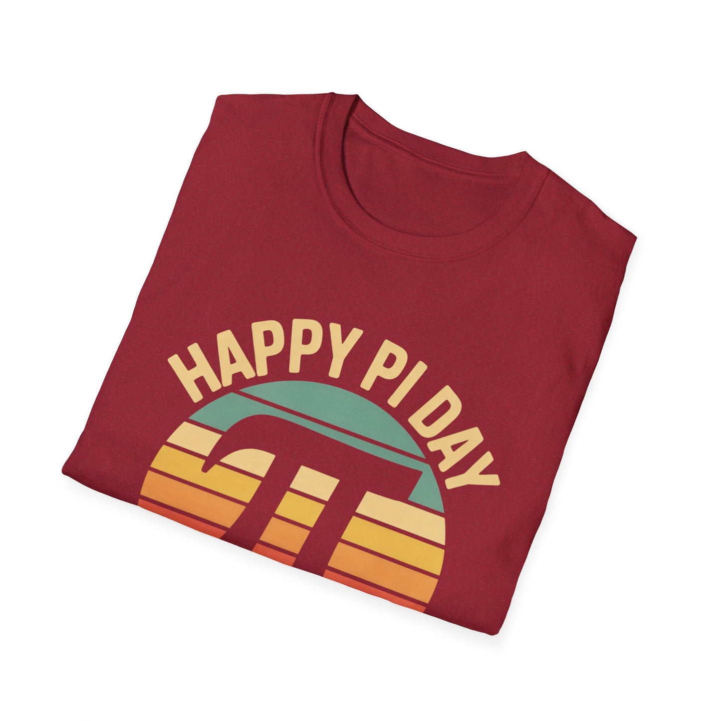 Happy Pi Day pi symbol birthday T-Shirt | Retro sunset math tee