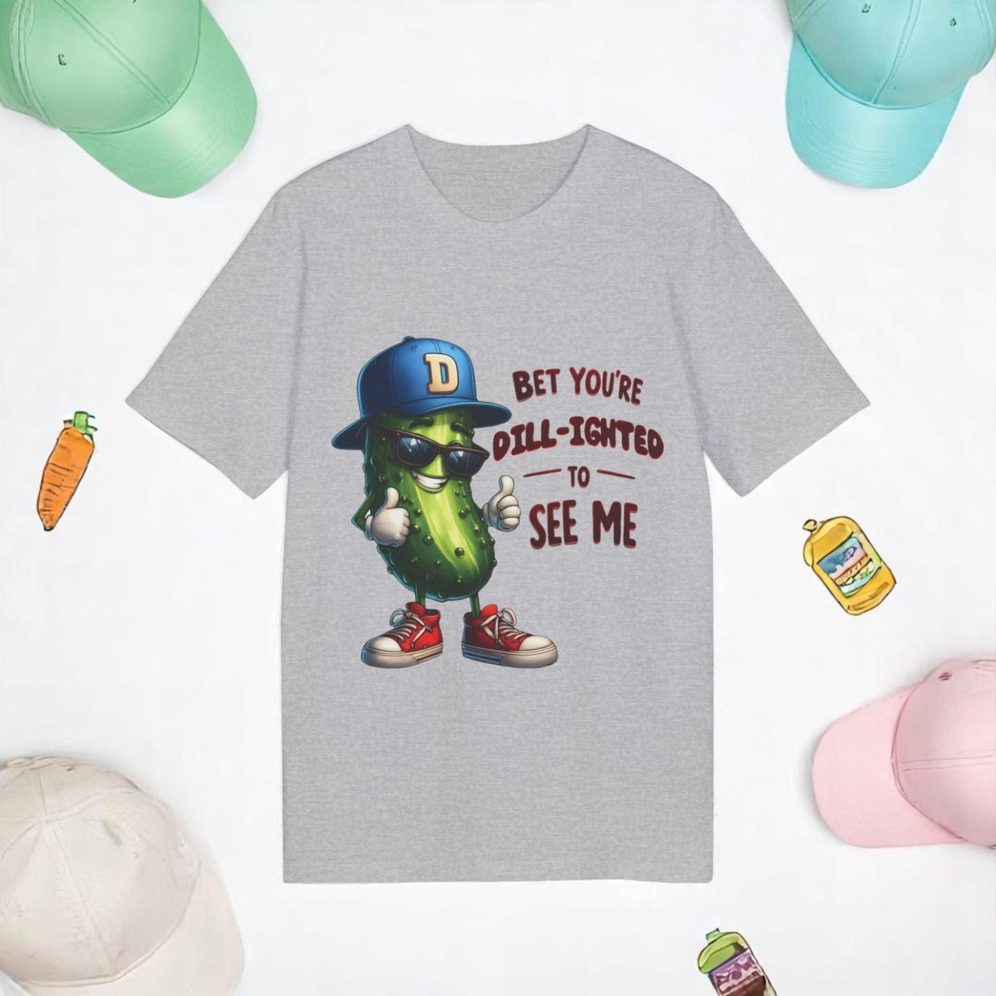 Bet You’re Dill-ighted To See Me – Funny Pickle Pun T-Shirt For Men