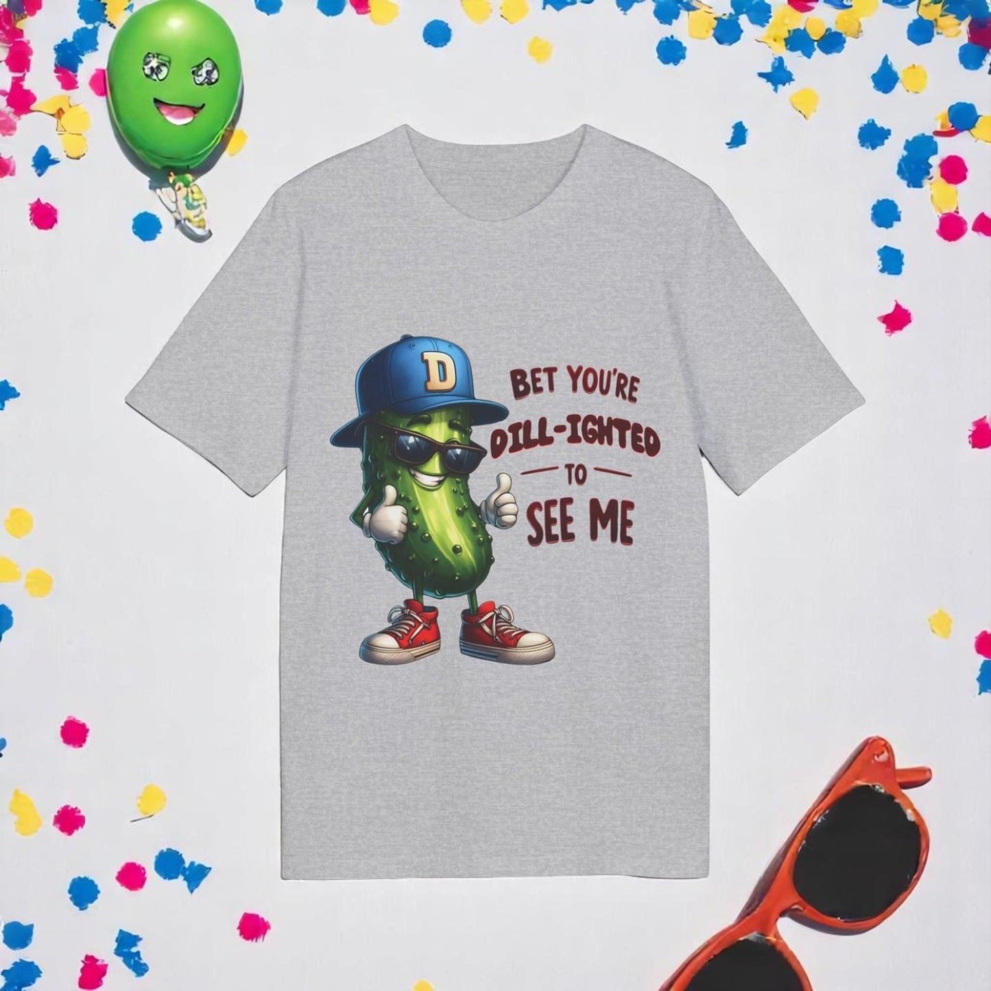 Bet You’re Dill-ighted To See Me – Funny Pickle Pun T-Shirt For Men