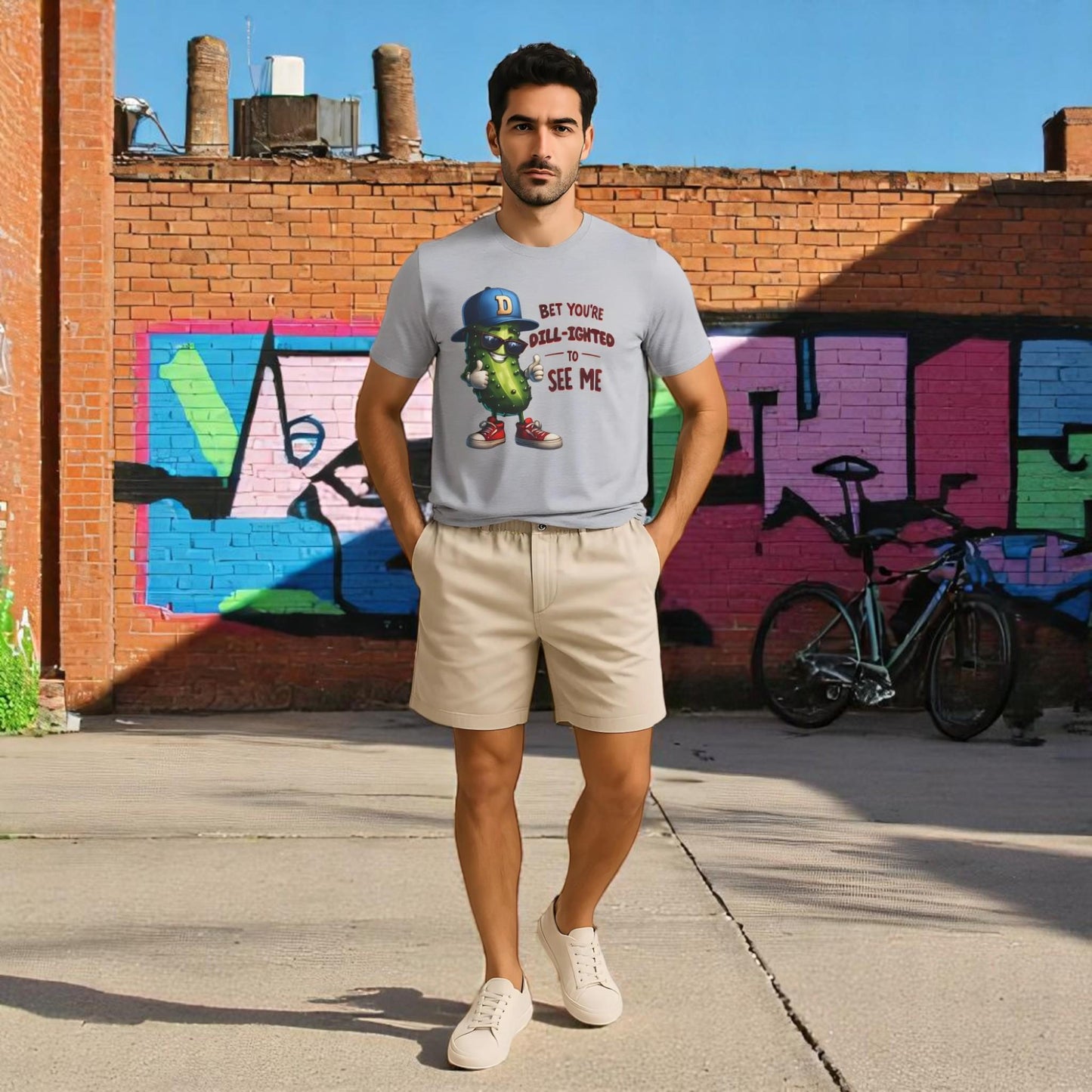 Bet You’re Dill-ighted To See Me – Funny Pickle Pun T-Shirt For Men