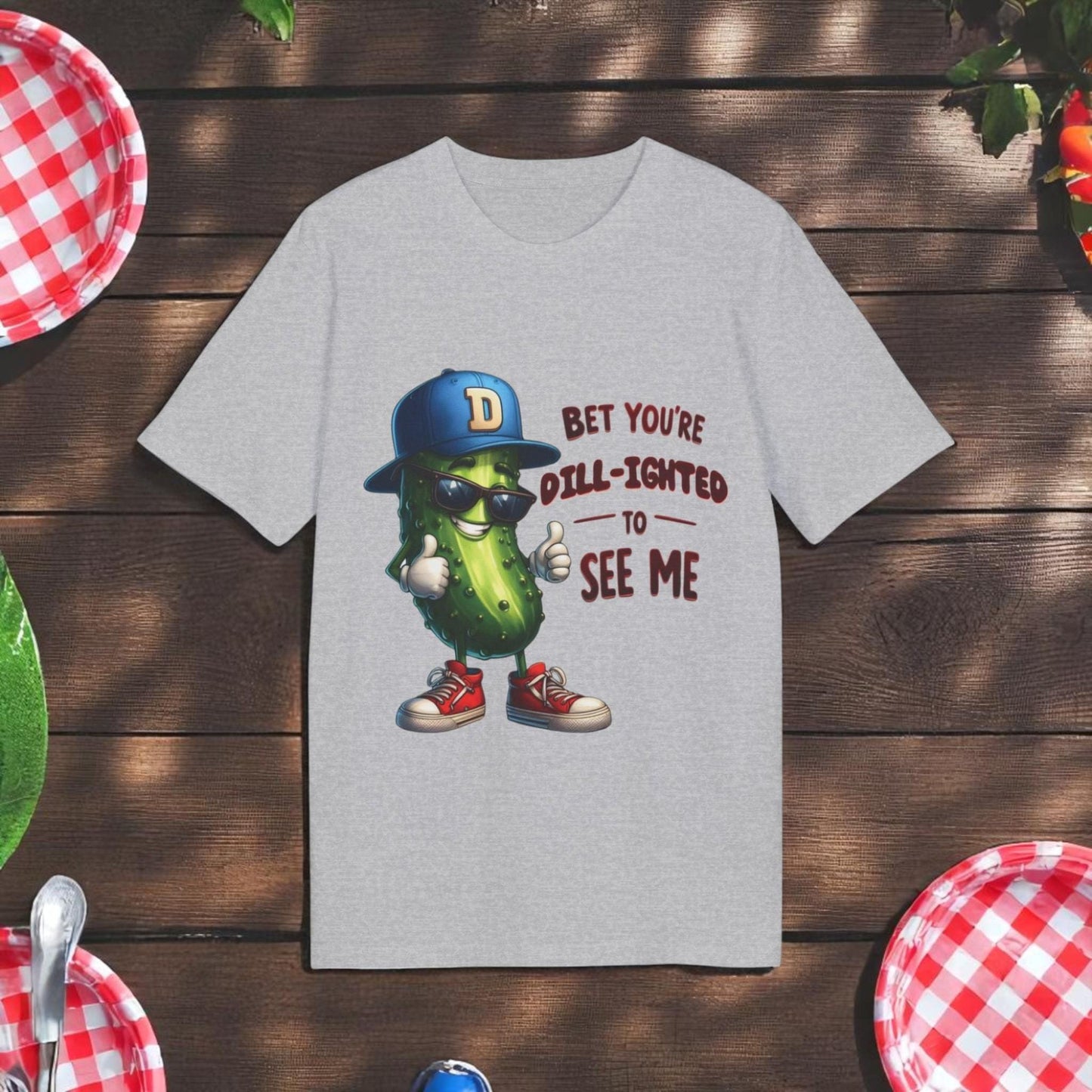 Bet You’re Dill-ighted To See Me – Funny Pickle Pun T-Shirt For Men