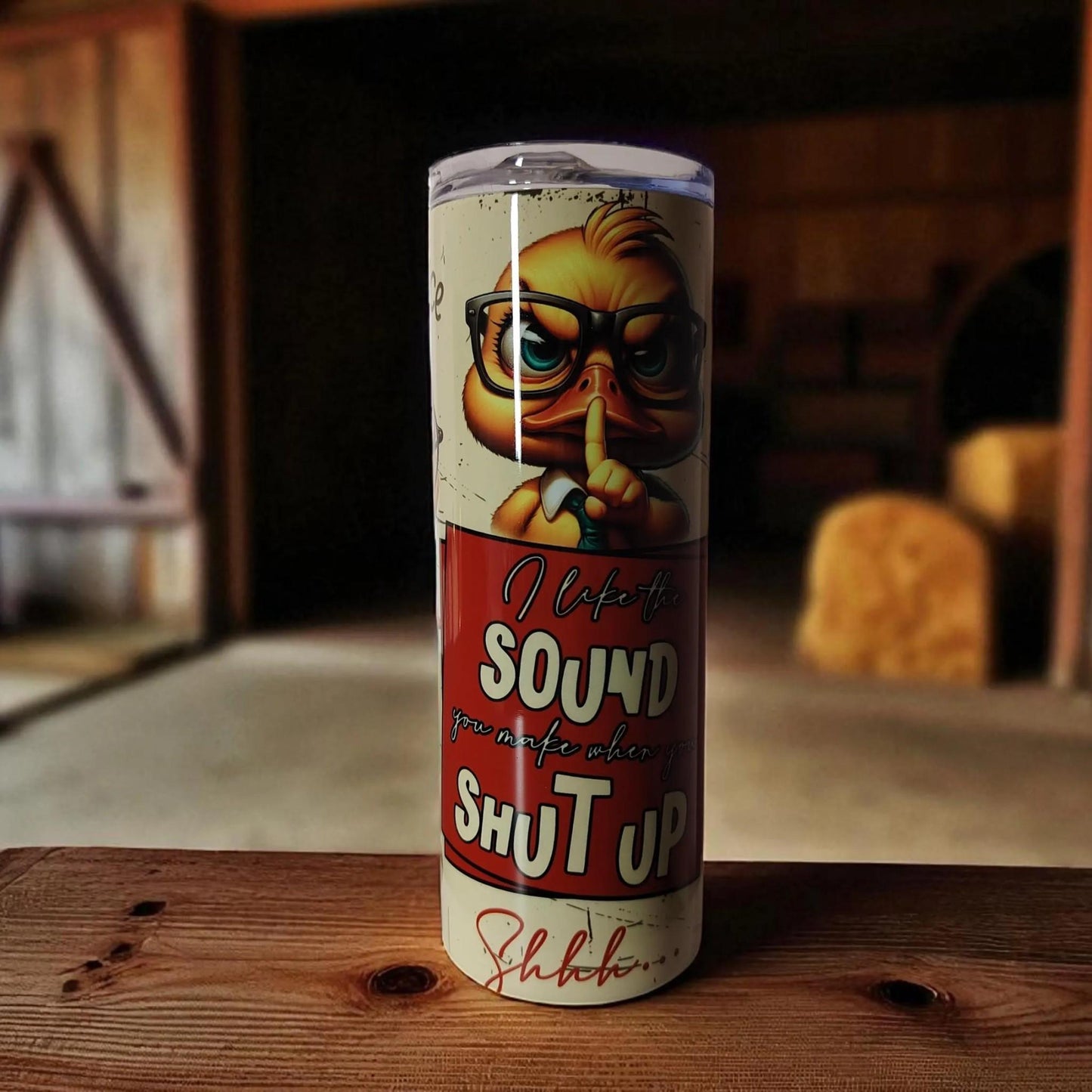 I Like the Sound You Make When You Shut Up – 600 ml Stainless Steel Tumbler | Angry Duck Design