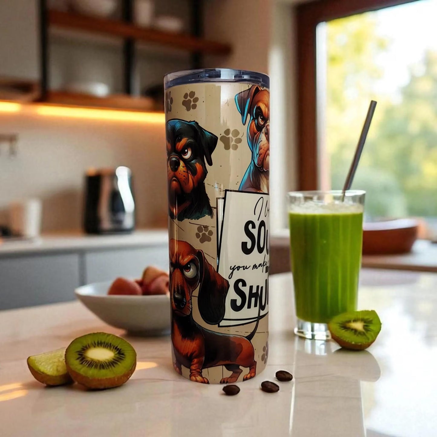 I Like the Sound You Make When You Shut Up – 600 ml Stainless Steel Tumbler | Grumpy Dog Design