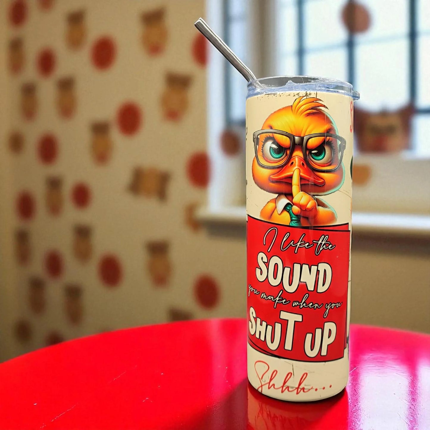I Like the Sound You Make When You Shut Up – 600 ml Stainless Steel Tumbler | Angry Duck Design