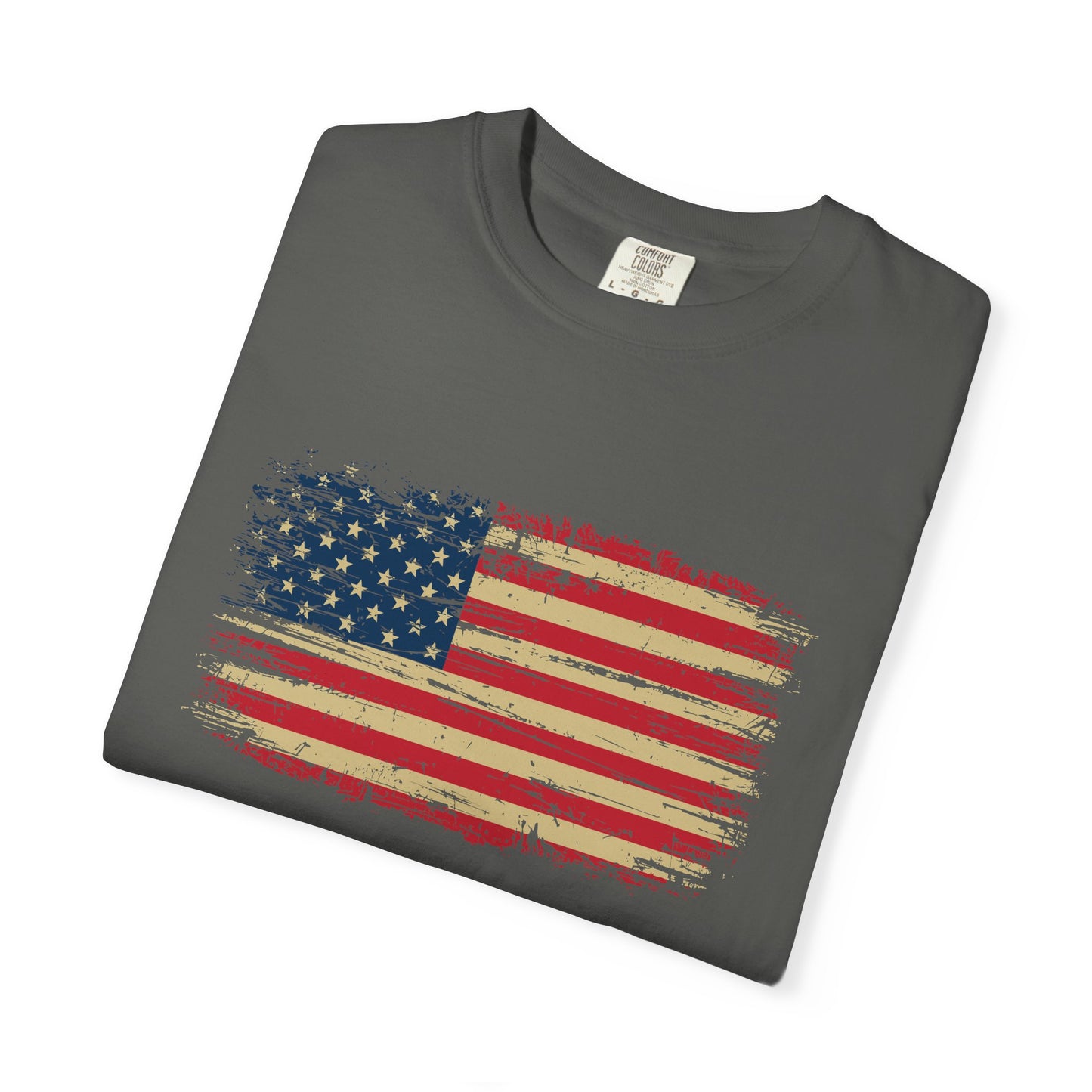 Distressed American Flag T‑Shirt — Vintage USA Patriotic Tee