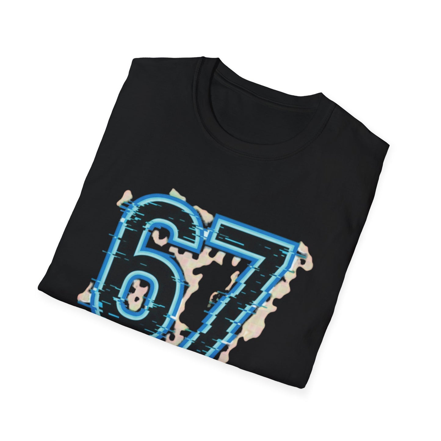 Blue Neon 6 7 Meme T-Shirt – Streetwear Graphic Tee