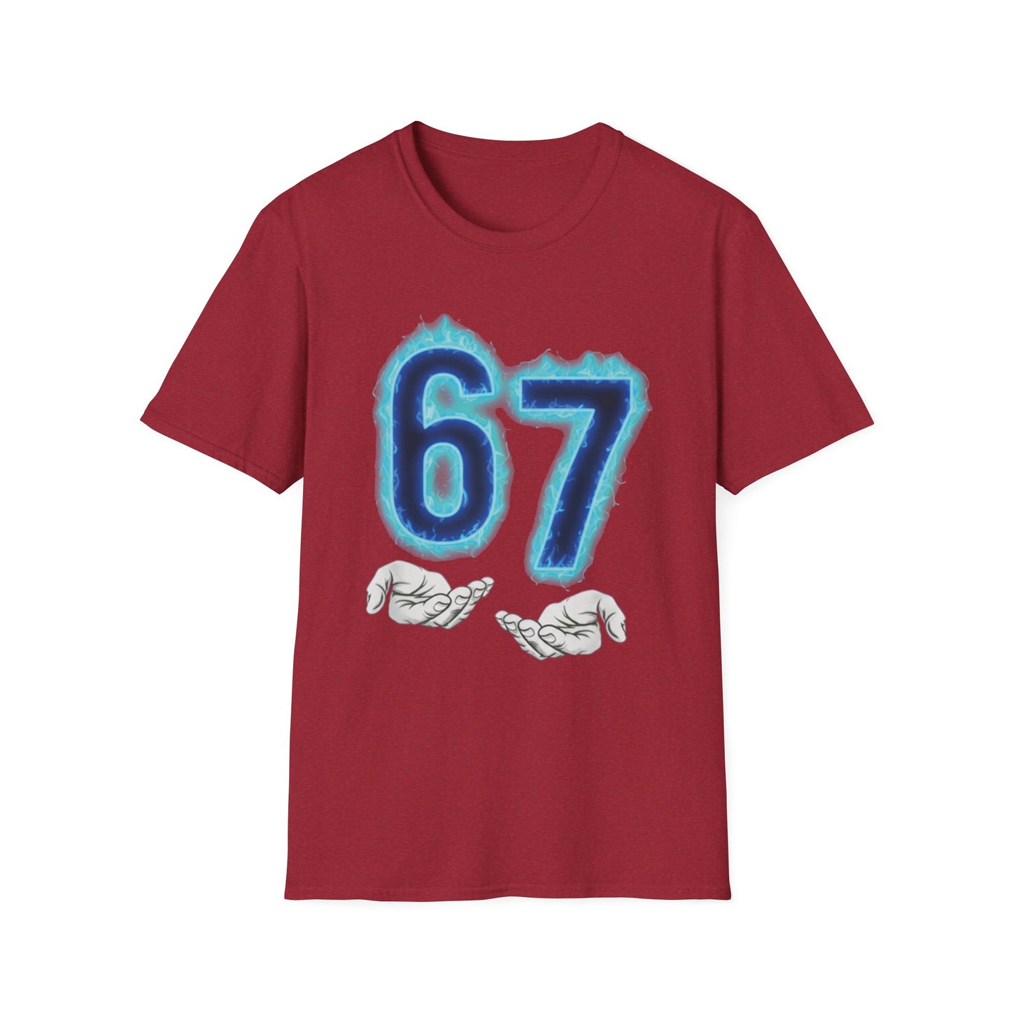 Glowing 6 7 Six Seven Meme with Hands Men Women T-Shirt