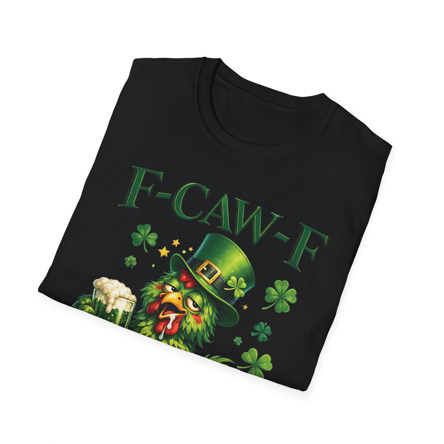 St. Patrick's Day Rooster T-Shirt — "F-CAW-F" Funny Irish Beer Tee