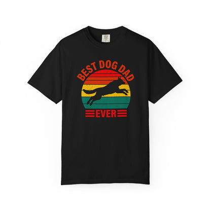 Dog Dad T-Shirt — "Best Dog Dad Ever" Retro Sunset Tee