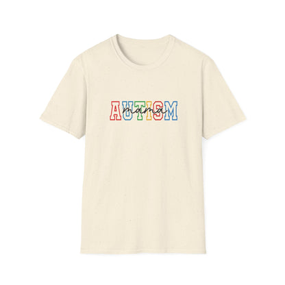 Natural Autism Mom Rainbow Awareness Support Tee