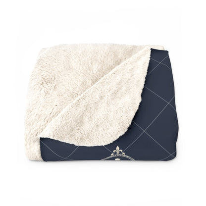 Christmas Fleece Blanket | Navy Nutcracker Sherpa Throw Blanket