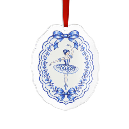 Acrylic Christmas Ornament | Blue Ballerina Holiday Ornament