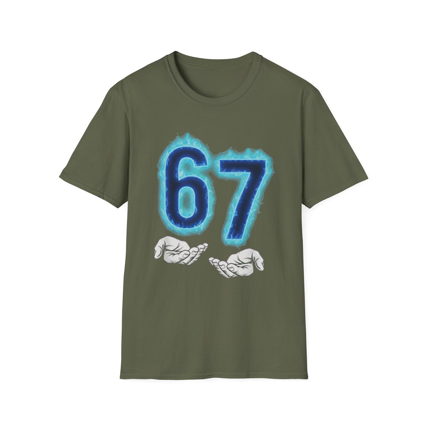 Glowing 6 7 Six Seven Meme with Hands Men Women T-Shirt
