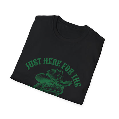 T‑Shirt — "Just Here for the Shenanigans" Frog Cowboy Graphic Tee