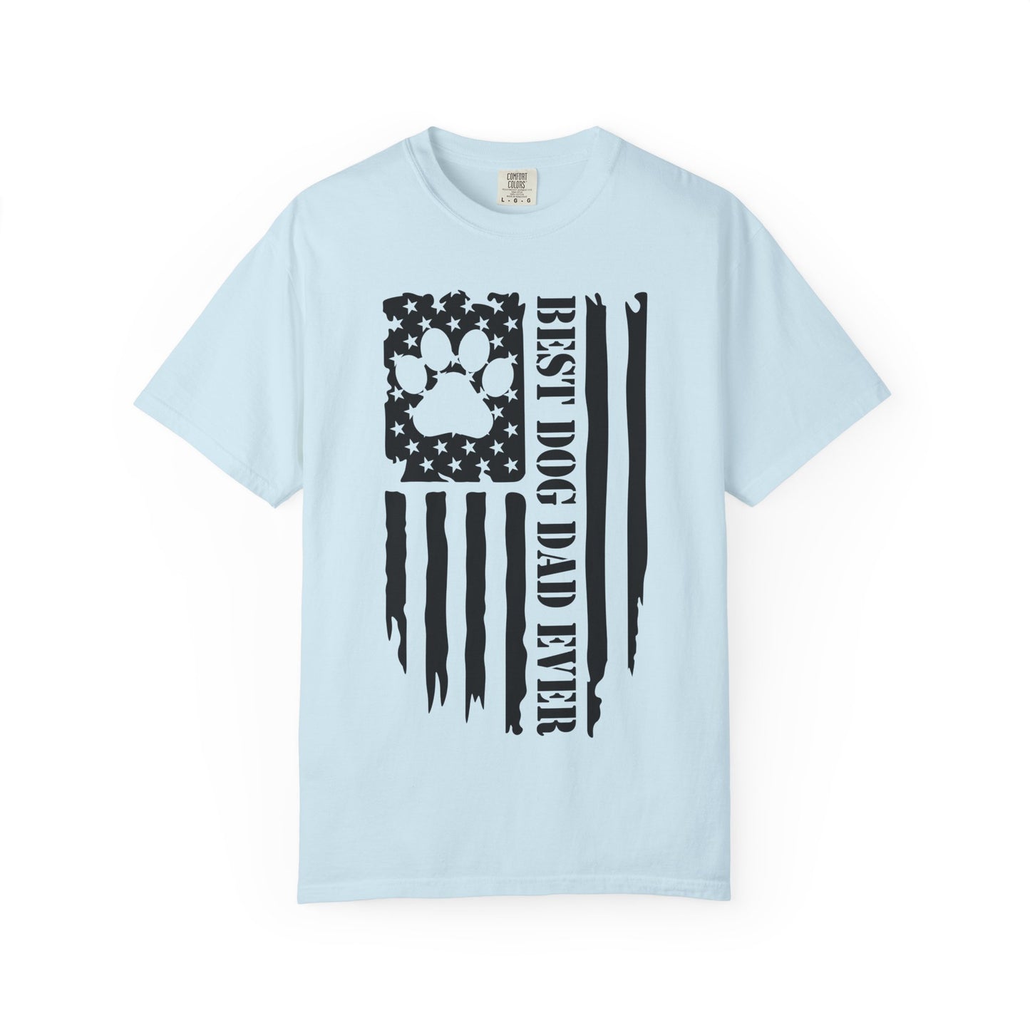 Dog Dad T-Shirt — "Best Dog Dad Ever" American Flag Paw Tee