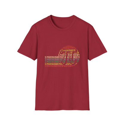 Retro Pi Symbol Tee | Pi Digits Sunset Stripe Unisex T-Shirt