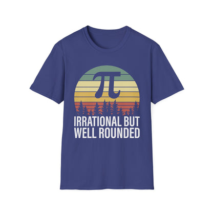 Irrational But Well Rounded Pi Graphic T-Shirt | Retro Sunset Math Tee