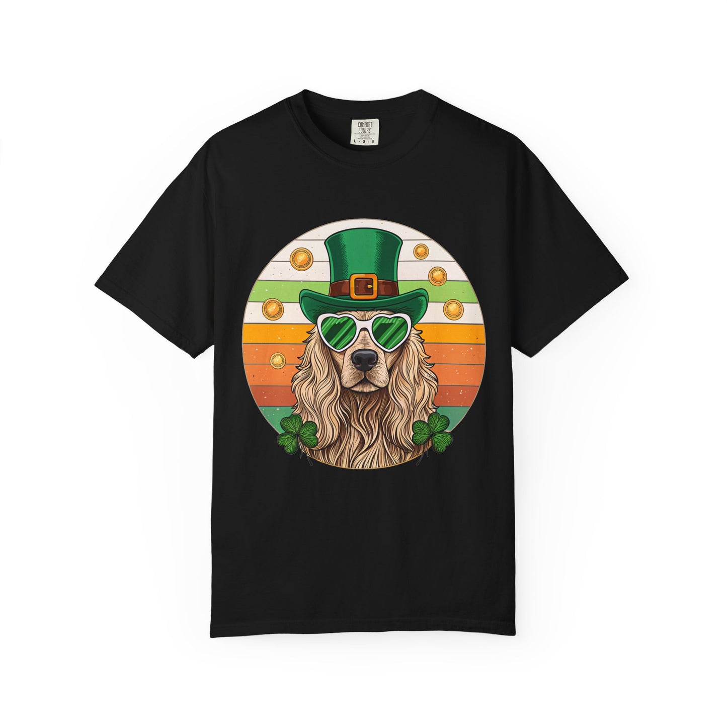 St. Patrick's Golden Retriever T-Shirt — Lucky Dog Shamrock Tee