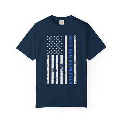 Best Dog Mom Ever Vintage Flag T-Shirt