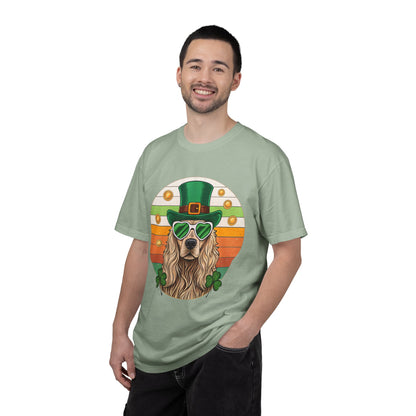 St. Patrick's Golden Retriever T-Shirt — Lucky Dog Shamrock Tee