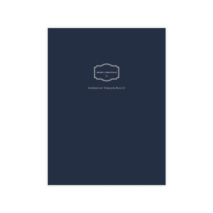 Blue and Ivory Christmas Postcards | Navy Nutcracker Holiday Card Set