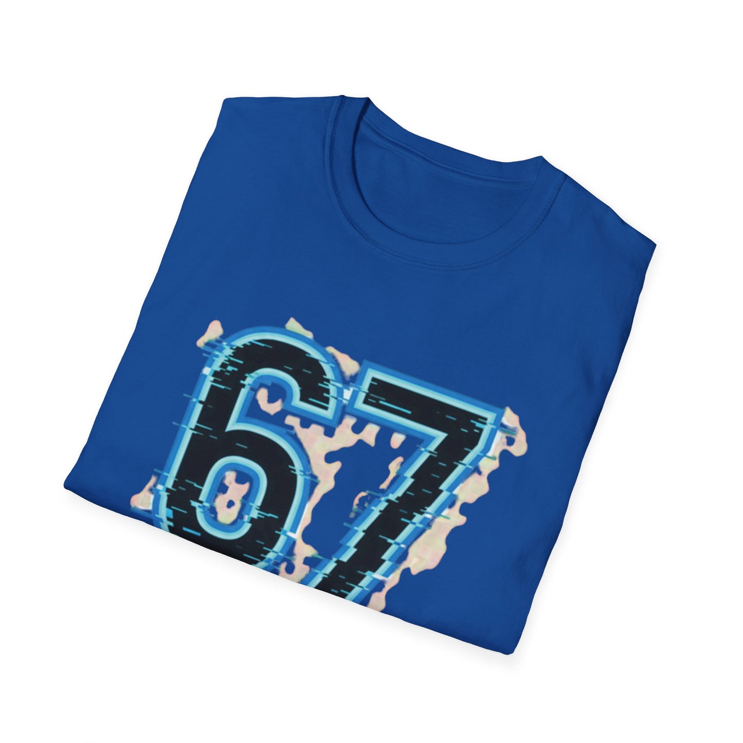 Blue Neon 6 7 Meme T-Shirt – Streetwear Graphic Tee