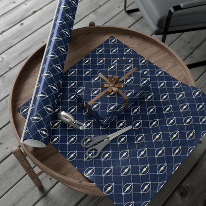 Christmas Wrapping Paper | Navy Nutcracker Medallion Gift Wrap