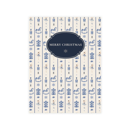 Blue and Ivory Christmas Postcards | Nutcracker & Ballerina Holiday Card Set