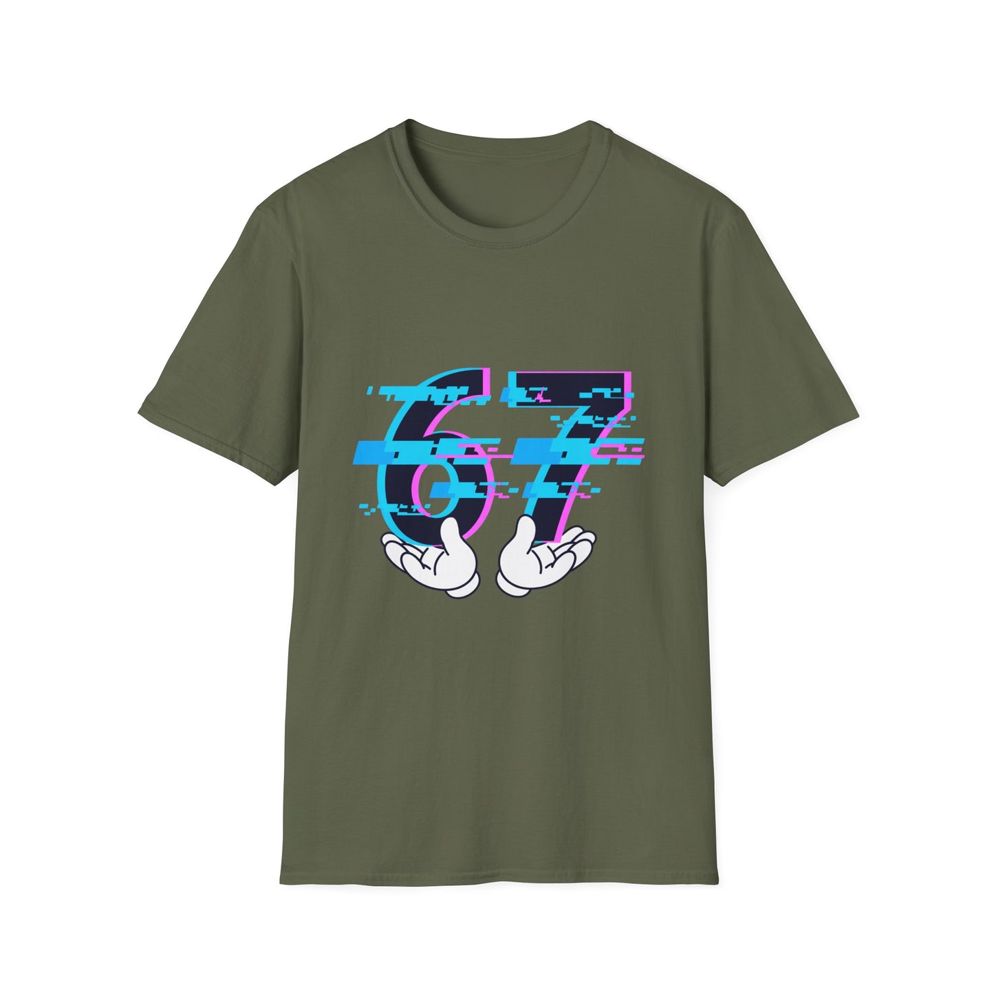 6 7 Six Seven Glitch Meme With Hands Men Women T-Shirt