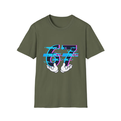 6 7 Six Seven Glitch Meme With Hands Men Women T-Shirt