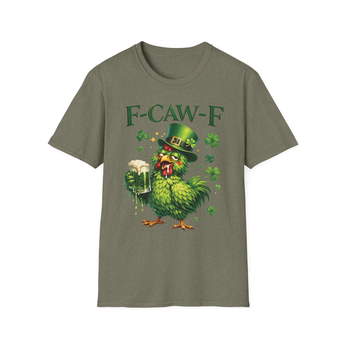 St. Patrick's Day Rooster T-Shirt — "F-CAW-F" Funny Irish Beer Tee