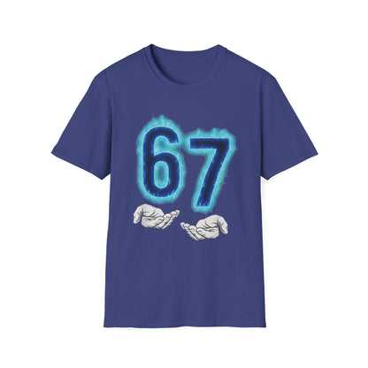 Glowing 6 7 Six Seven Meme with Hands Men Women T-Shirt