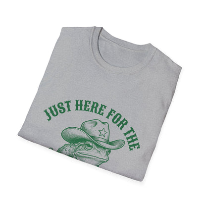 T‑Shirt — "Just Here for the Shenanigans" Frog Cowboy Graphic Tee