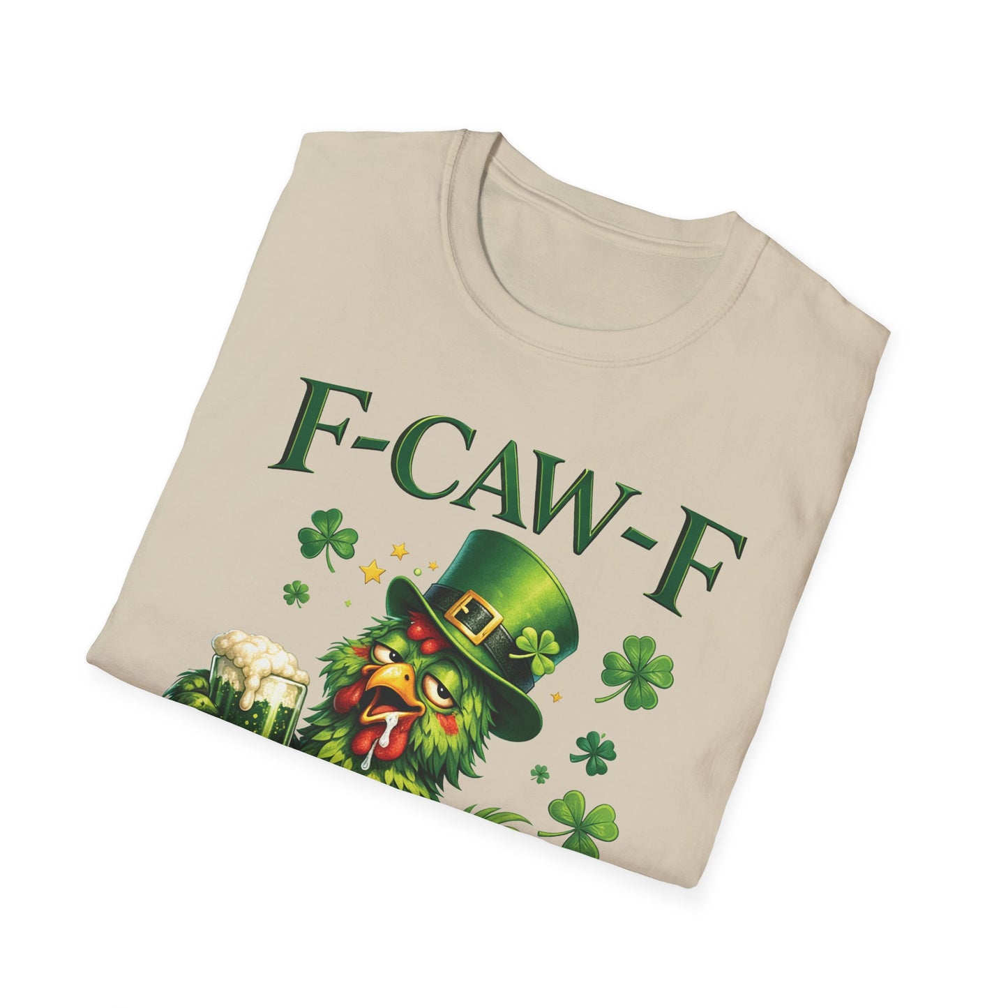 St. Patrick's Day Rooster T-Shirt — "F-CAW-F" Funny Irish Beer Tee