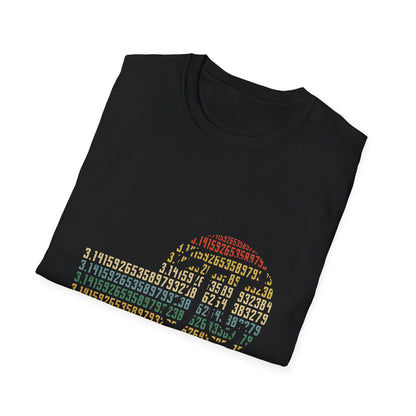 Retro Pi Symbol Tee | Pi Digits Sunset Stripe Unisex T-Shirt