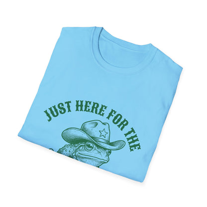 T‑Shirt — "Just Here for the Shenanigans" Frog Cowboy Graphic Tee