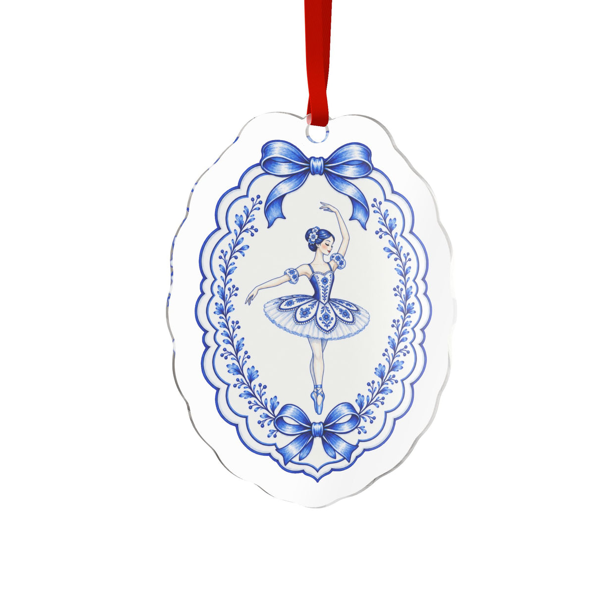 Acrylic Christmas Ornament | Blue Ballerina Holiday Ornament