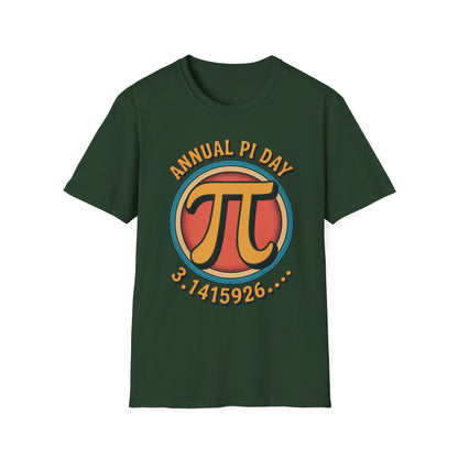 Annual Pi Day 3.1415926 T-Shirt | Retro Pi Symbol Unisex Tee