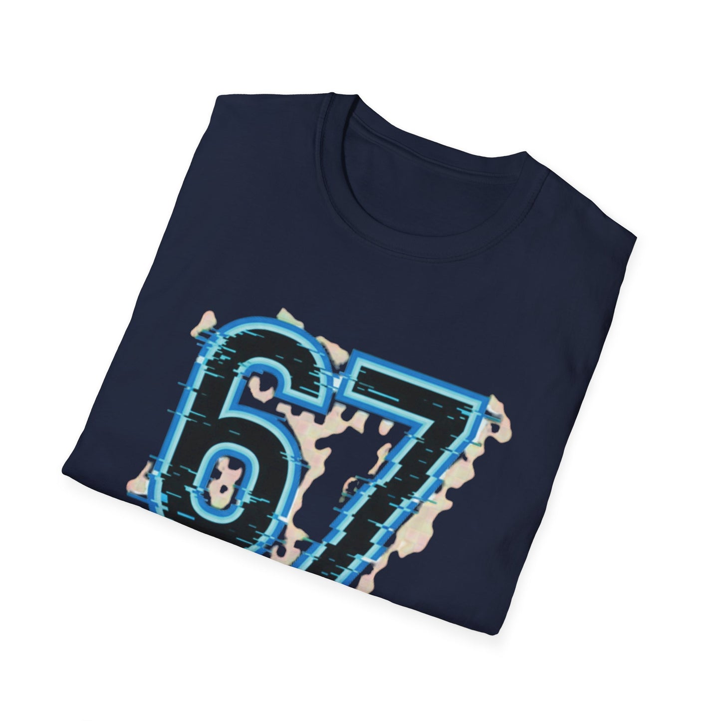 Blue Neon 6 7 Meme T-Shirt – Streetwear Graphic Tee