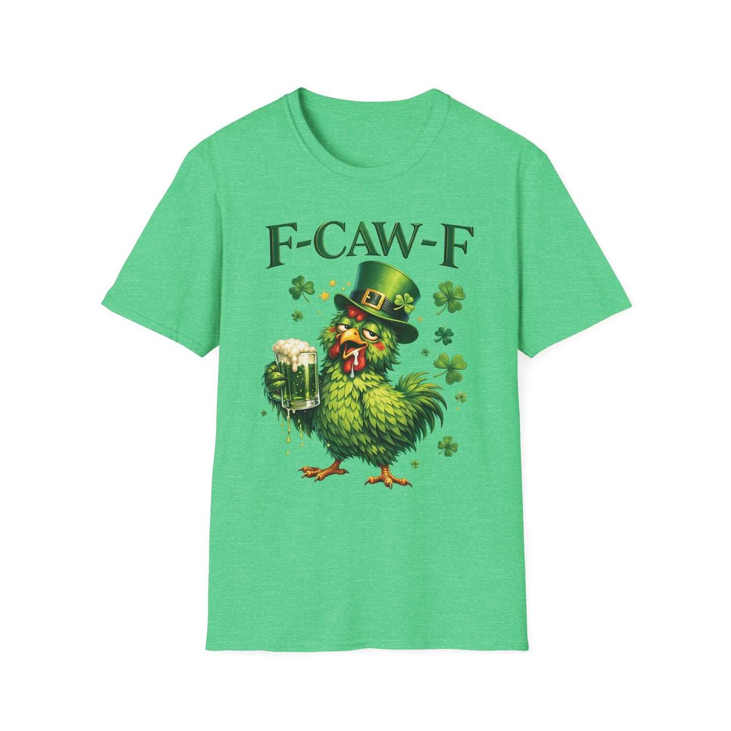 St. Patrick's Day Rooster T-Shirt — "F-CAW-F" Funny Irish Beer Tee