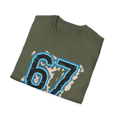 Blue Neon 6 7 Meme T-Shirt – Streetwear Graphic Tee