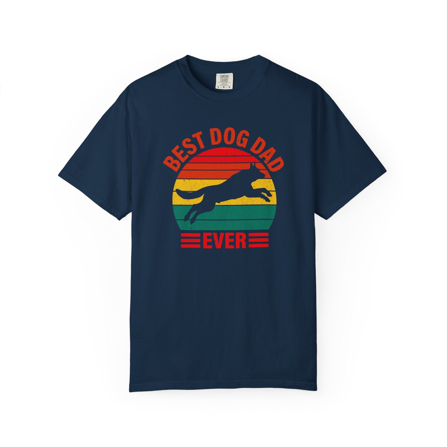 Dog Dad T-Shirt — "Best Dog Dad Ever" Retro Sunset Tee
