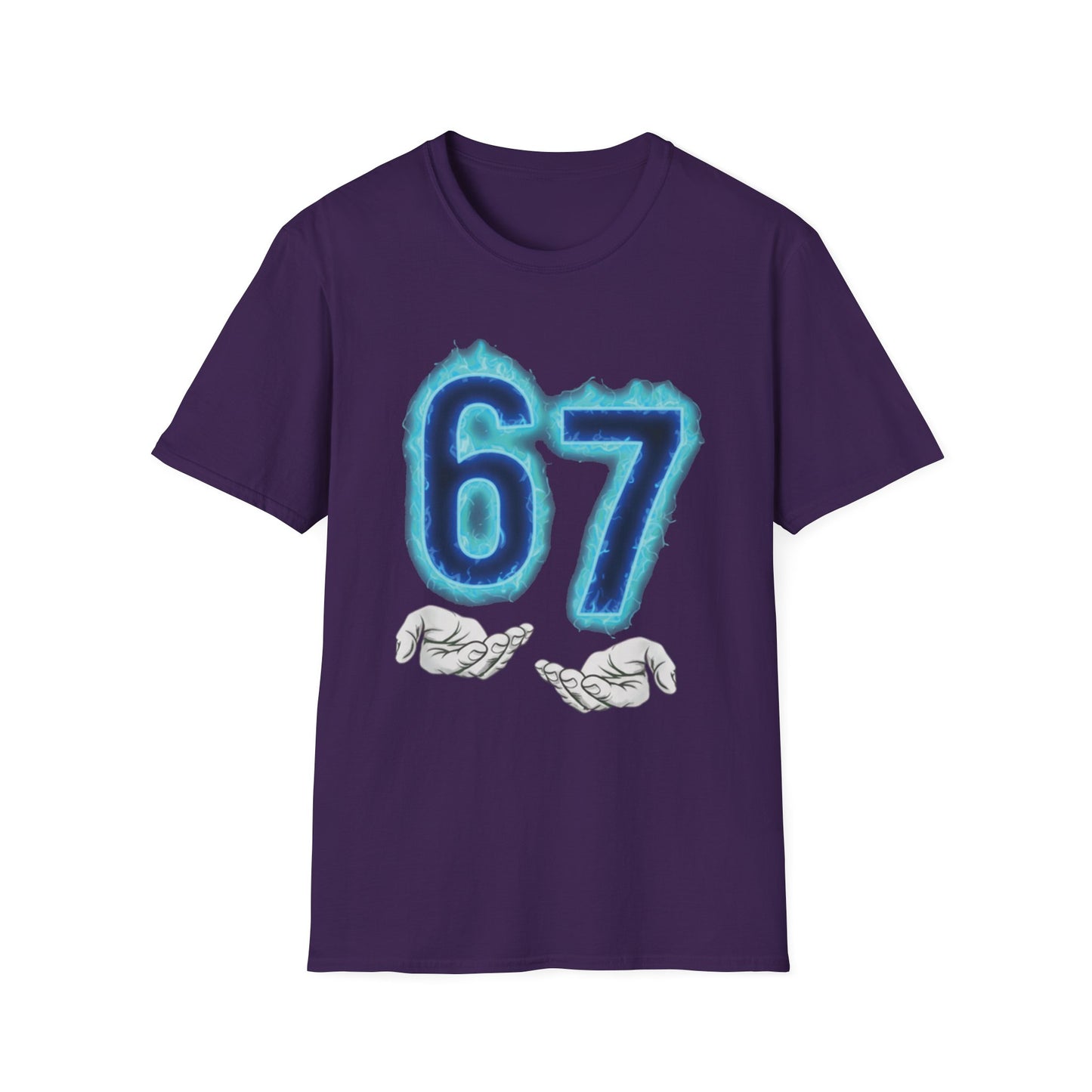 Glowing 6 7 Six Seven Meme with Hands Men Women T-Shirt