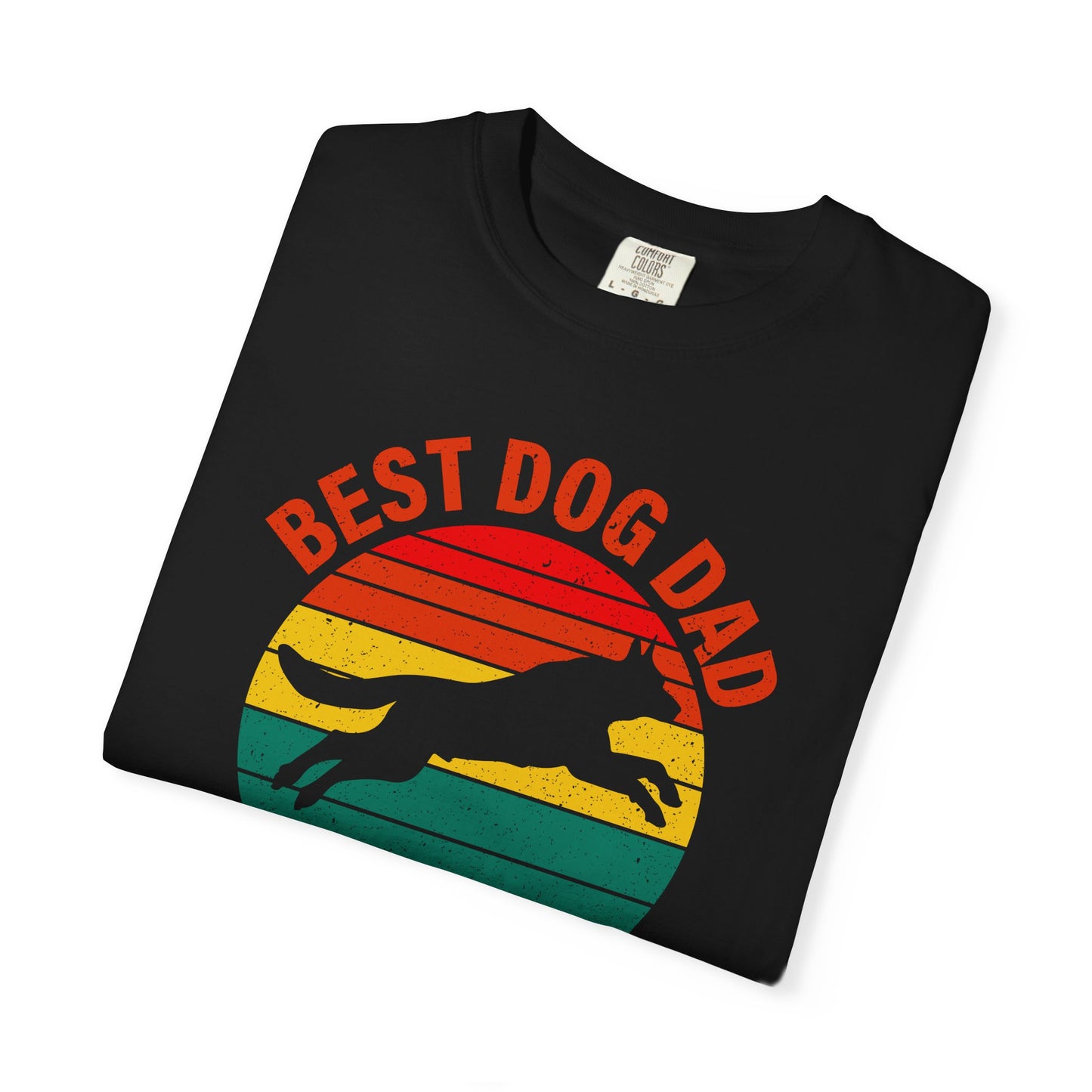 Dog Dad T-Shirt — "Best Dog Dad Ever" Retro Sunset Tee