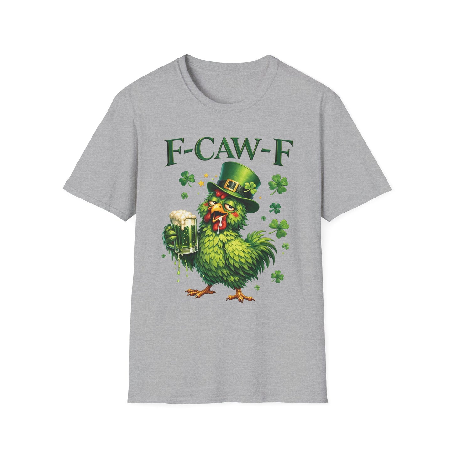 St. Patrick's Day Rooster T-Shirt — "F-CAW-F" Funny Irish Beer Tee