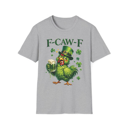 St. Patrick's Day Rooster T-Shirt — "F-CAW-F" Funny Irish Beer Tee