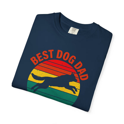 Dog Dad T-Shirt — "Best Dog Dad Ever" Retro Sunset Tee