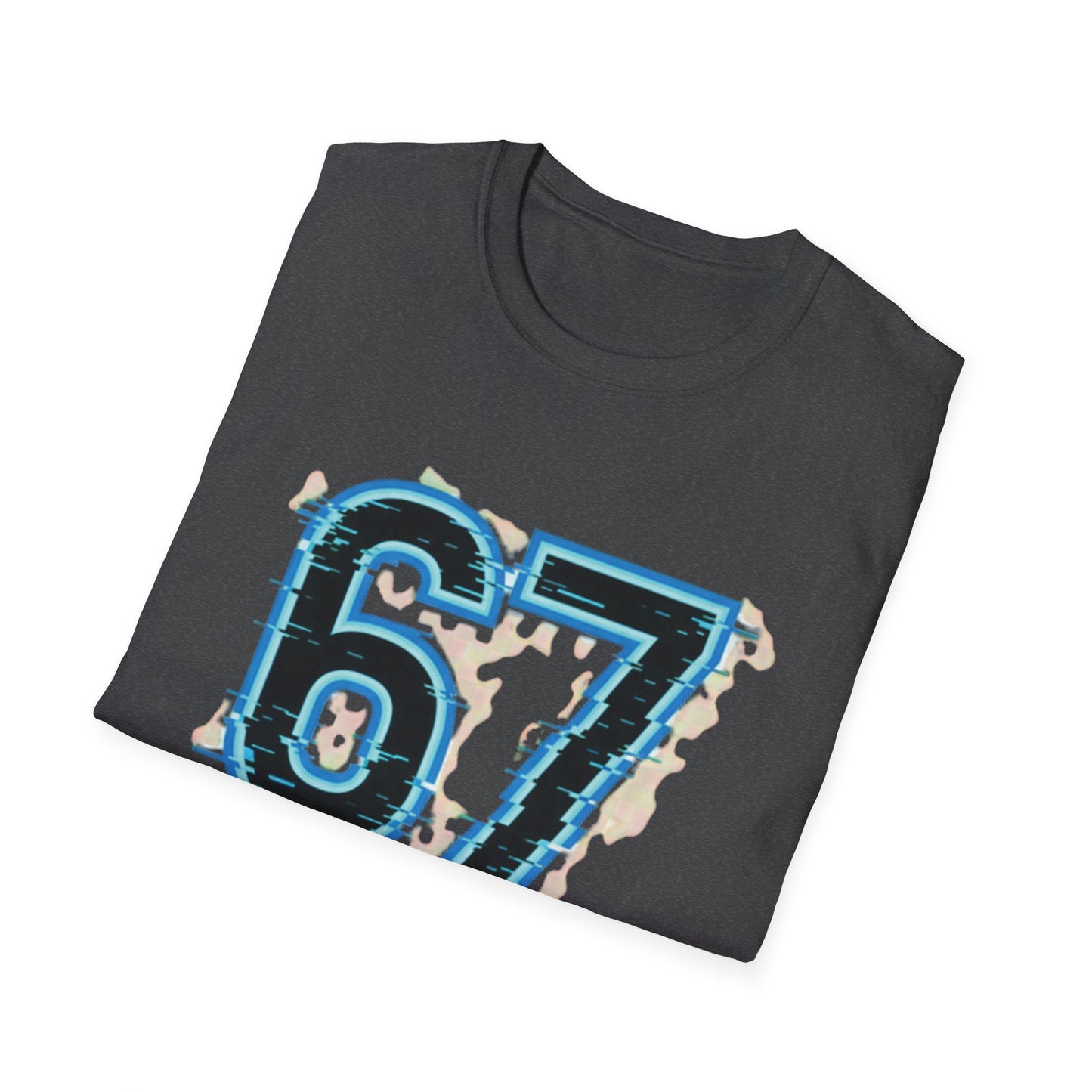 Blue Neon 6 7 Meme T-Shirt – Streetwear Graphic Tee